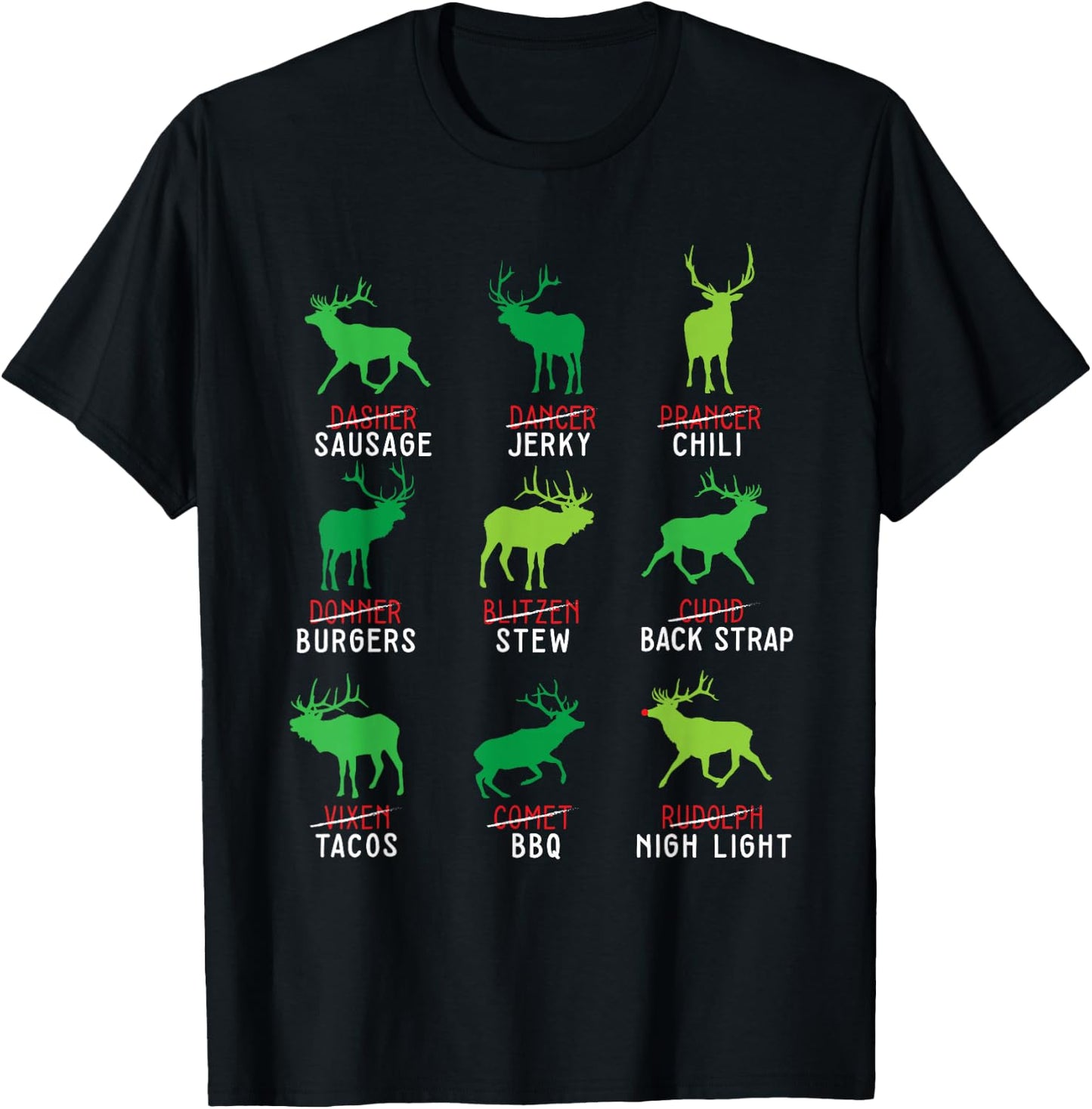 Funny Christmas Deer Bow Hunting Santa Christmas T-Shirt - T-Shirt | Black