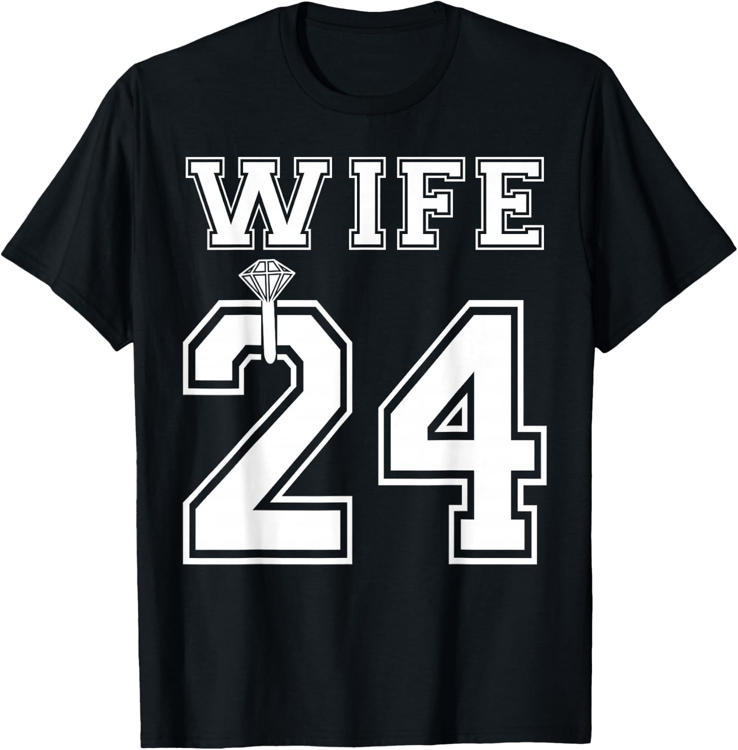 2024 Wife Husband Matching Engagement Party Honeymoon T-Shirt - T-Shirt | Black