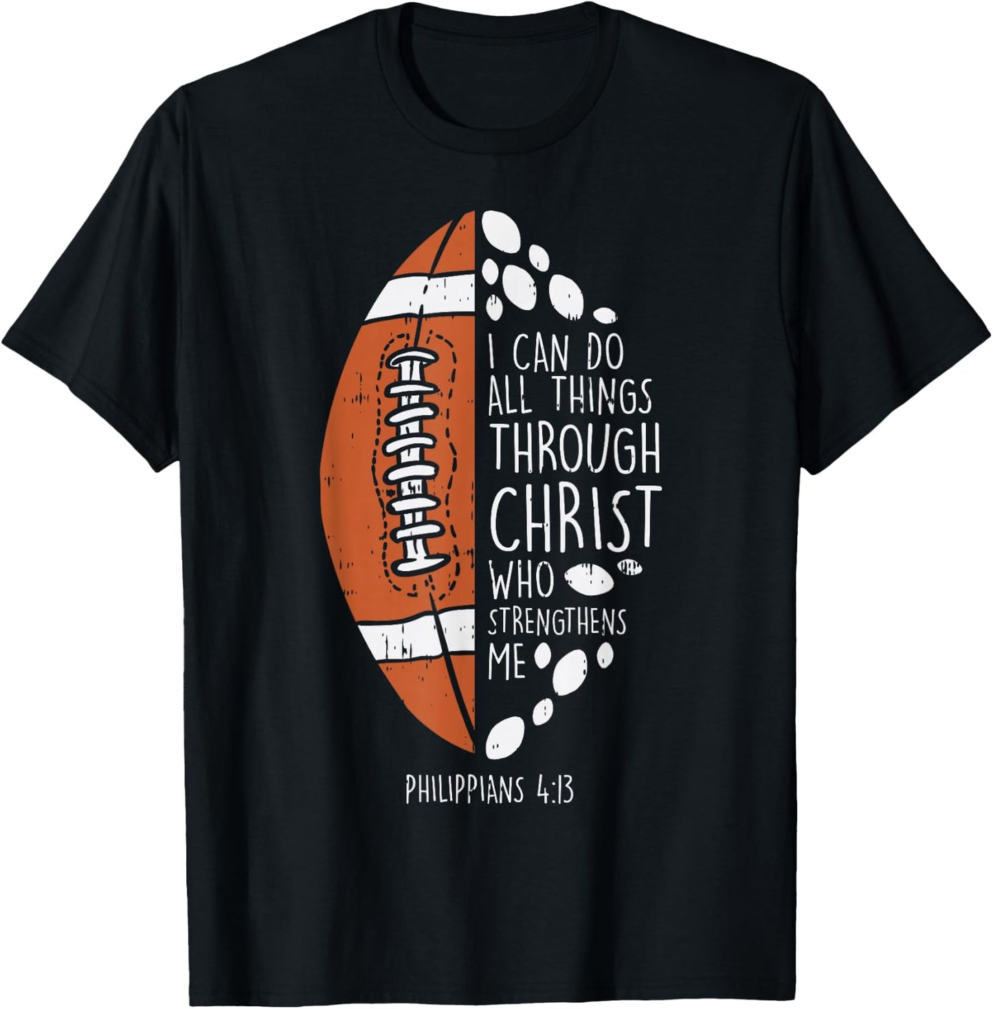 American Football i can do things Bible God Jesus Christian T-Shirt - T-Shirt | Black