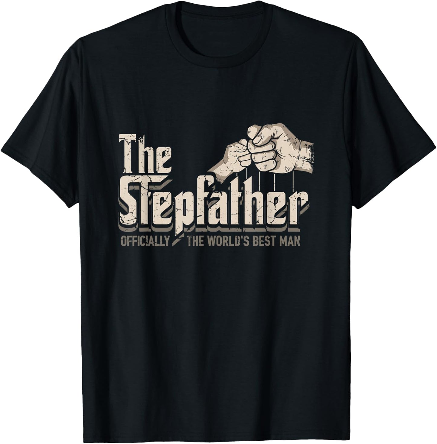 Funny Stepdad Gifts Stepfather Officially World's Best Man T-Shirt - T-Shirt | Black