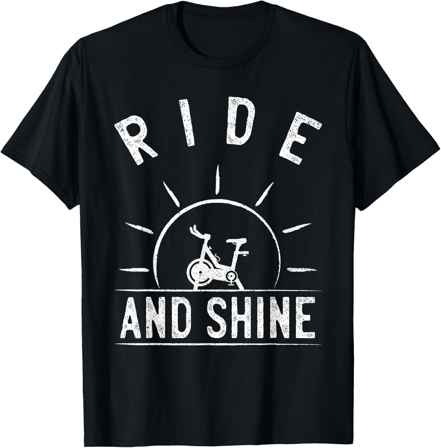 Ride and Shine Funny Indoor Spinning Spin Class Workout Gym T-Shirt - T-Shirt | Black