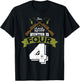 4th Birthday Deer Hunter Gift Boys Girls | 4 years old T-Shirt - T-Shirt | Black
