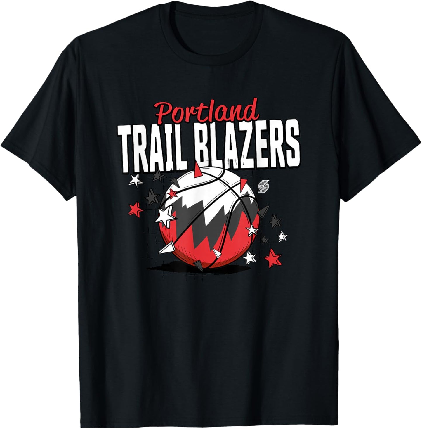 NBA Portland Trail Blazers Basketball Doodle Stars T-Shirt - T-Shirt | Black