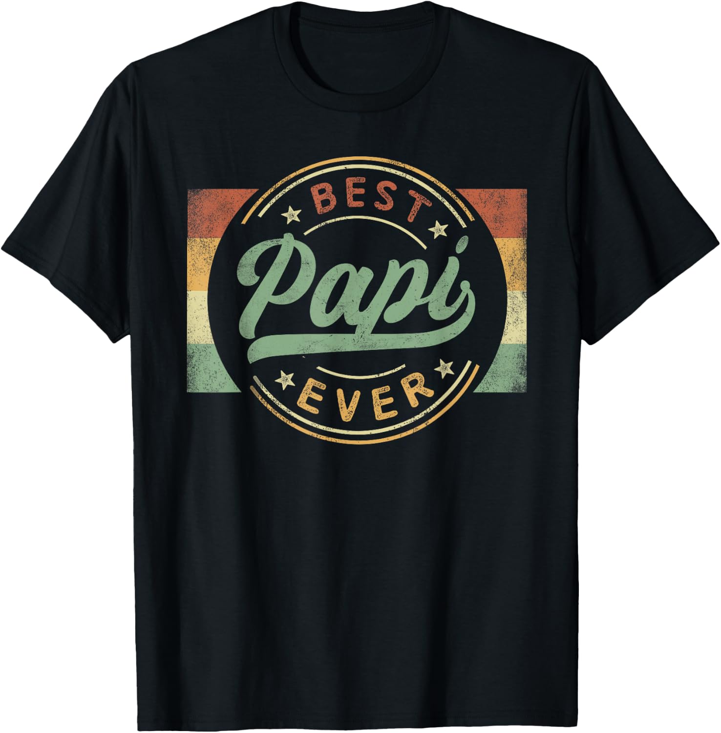 Best Papi Ever Emblem Father's Day Papi Gifts Grandpa T-Shirt - T-Shirt | Black
