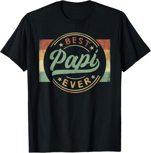 Best Papi Ever Emblem Father's Day Papi Gifts Grandpa T-Shirt - T-Shirt | Black