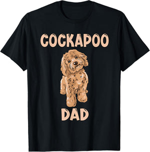 Cute Cockapoo Dog Illustration Cockapoo Dad Owner Love T-Shirt - T-Shirt | Black