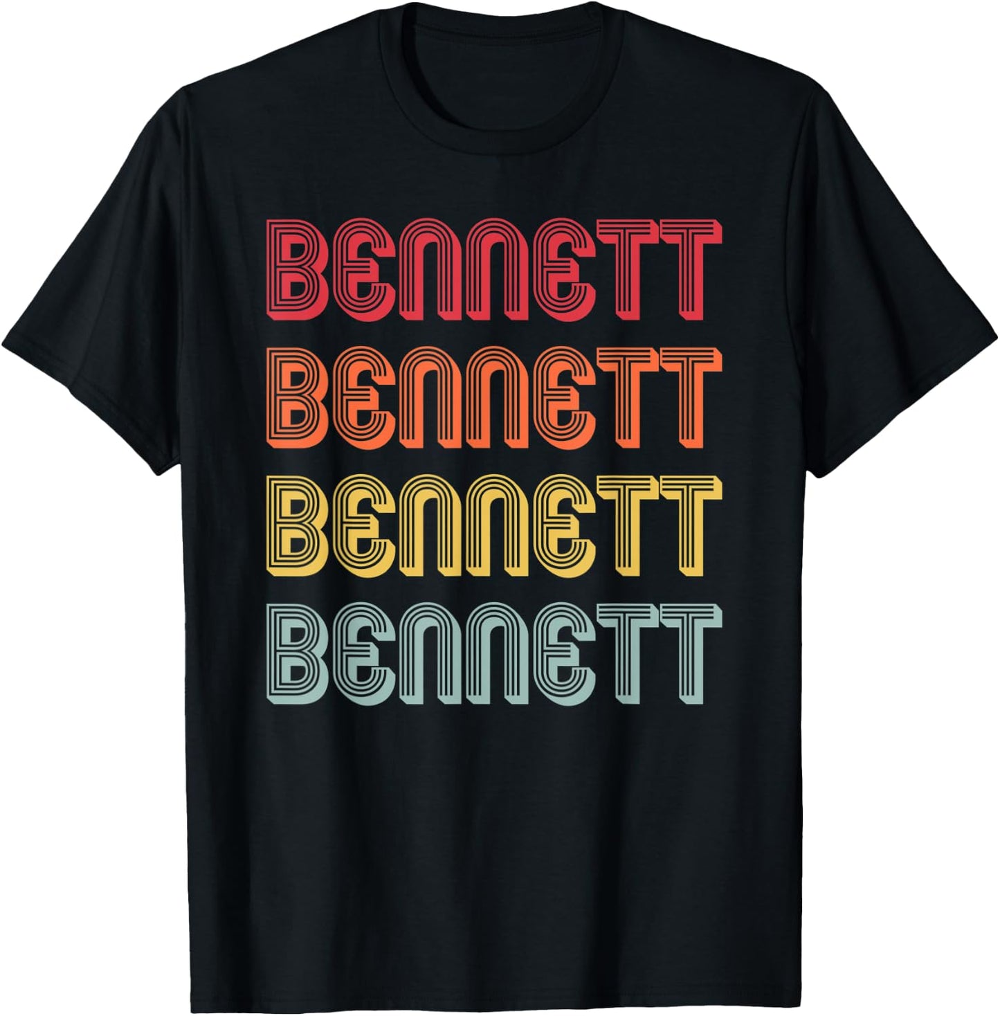 BENNETT Gift Surname Funny Retro Vintage Birthday Reunion T-Shirt - T-Shirt | Black