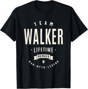 Team Walker Lifetime Member Funny Name Walker T-Shirt - T-Shirt | Black