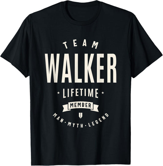Team Walker Lifetime Member Funny Name Walker T-Shirt - T-Shirt | Black