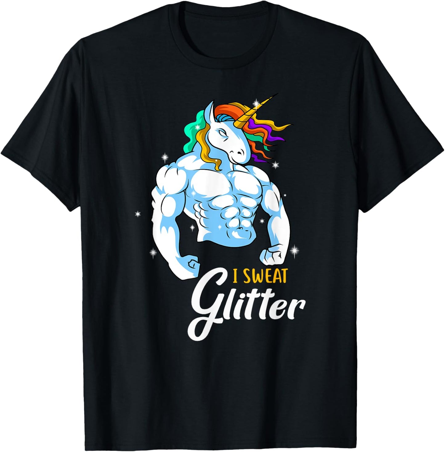 Weightlifing Barbell - Funny Workout Weightlifting Unicorn T-Shirt - T-Shirt | Black