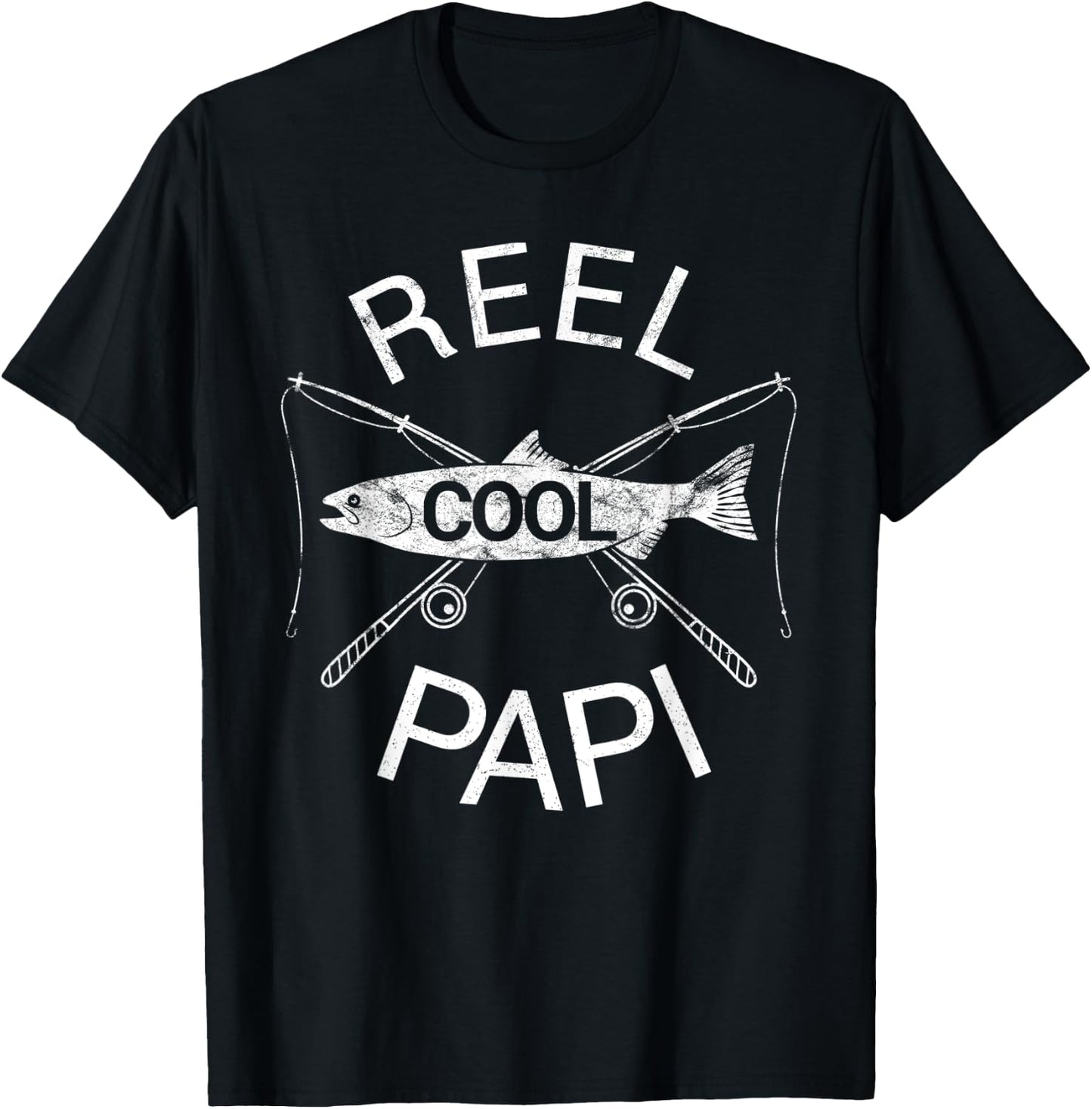 Papi Shirt Birthday Father's Day Fishing Fish Funny Humor T-Shirt - T-Shirt | Black