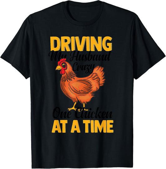 Funny Crazy Chicken Lady Gift Fowl Animal Lover Women T-Shirt - T-Shirt | Black