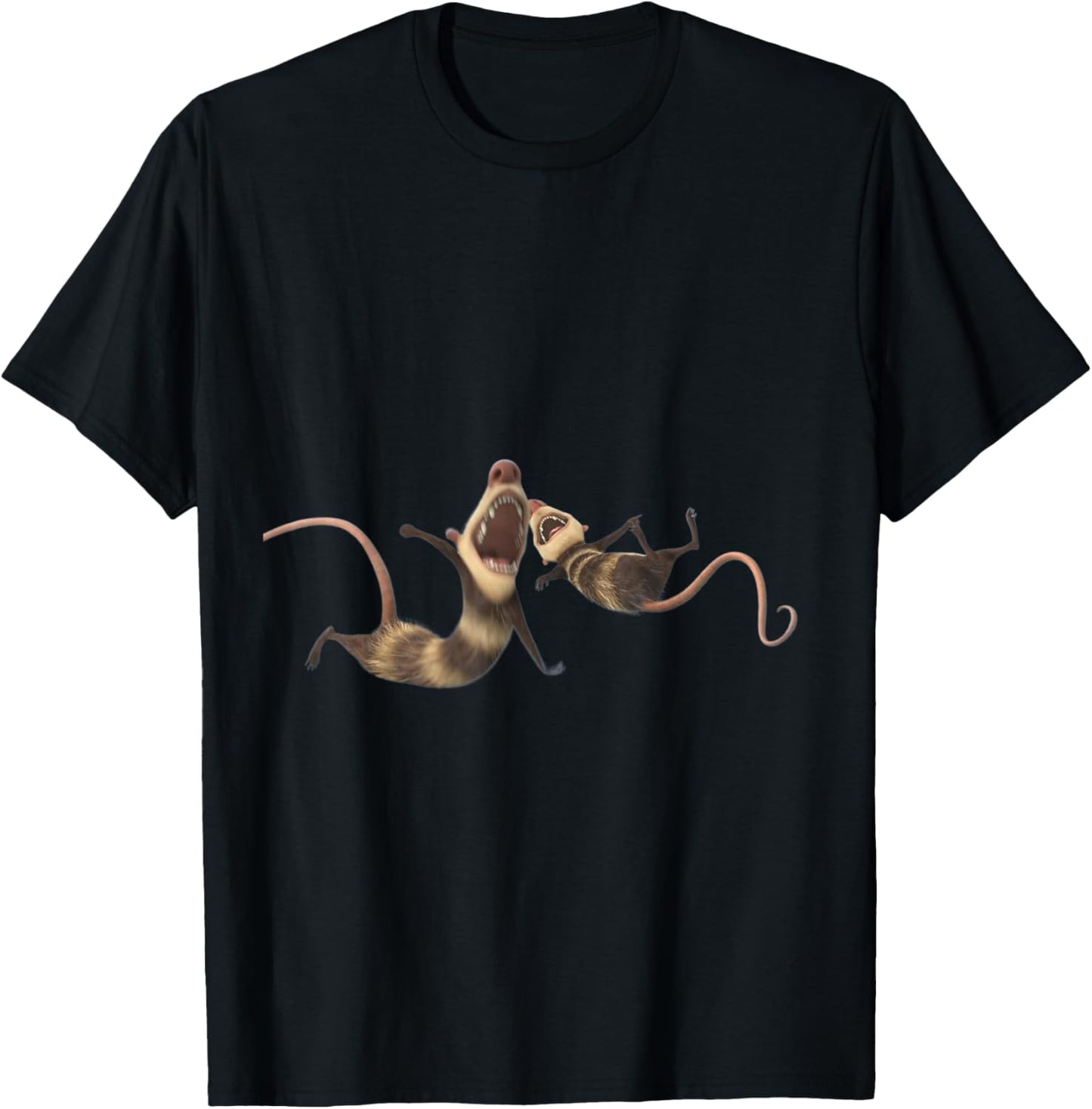 Gift Friends For Cartoon Lover - Crash & Eddie Ice Age Family -Adults Kids Black Small T-Shirt - T-Shirt | Black