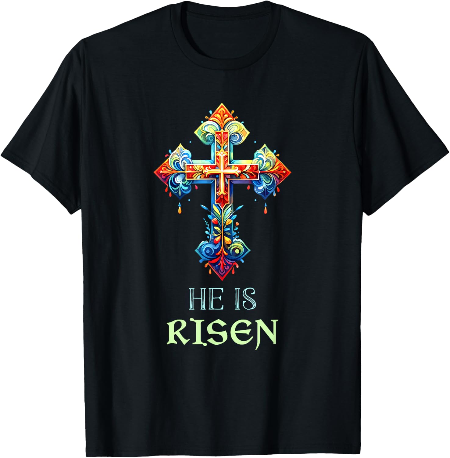 Easter Christian He Is Risen Resurrection Orthodox Easter T-Shirt - T-Shirt | Black