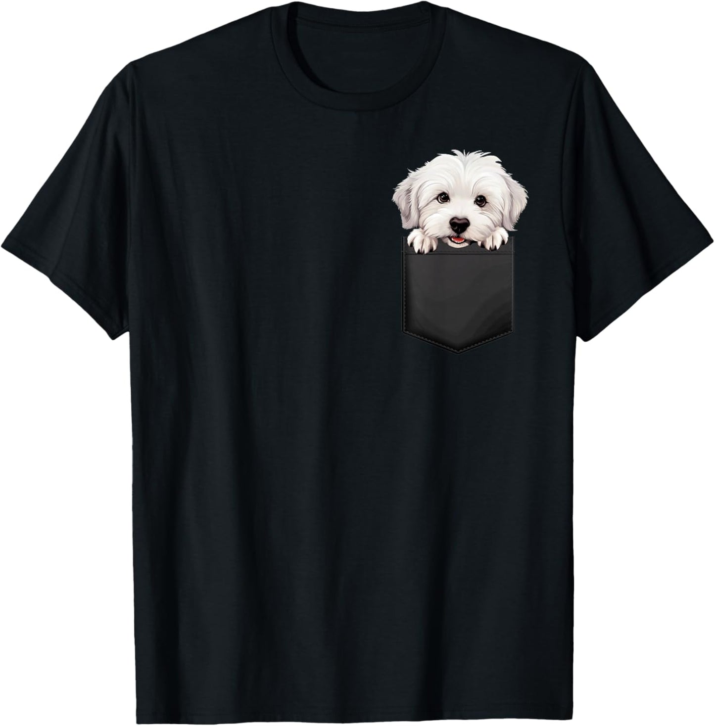 Coton De Tulear Puppy Dog In Pocket Cute Pet Lover Men Women Kids T-Shirt - T-Shirt | Black