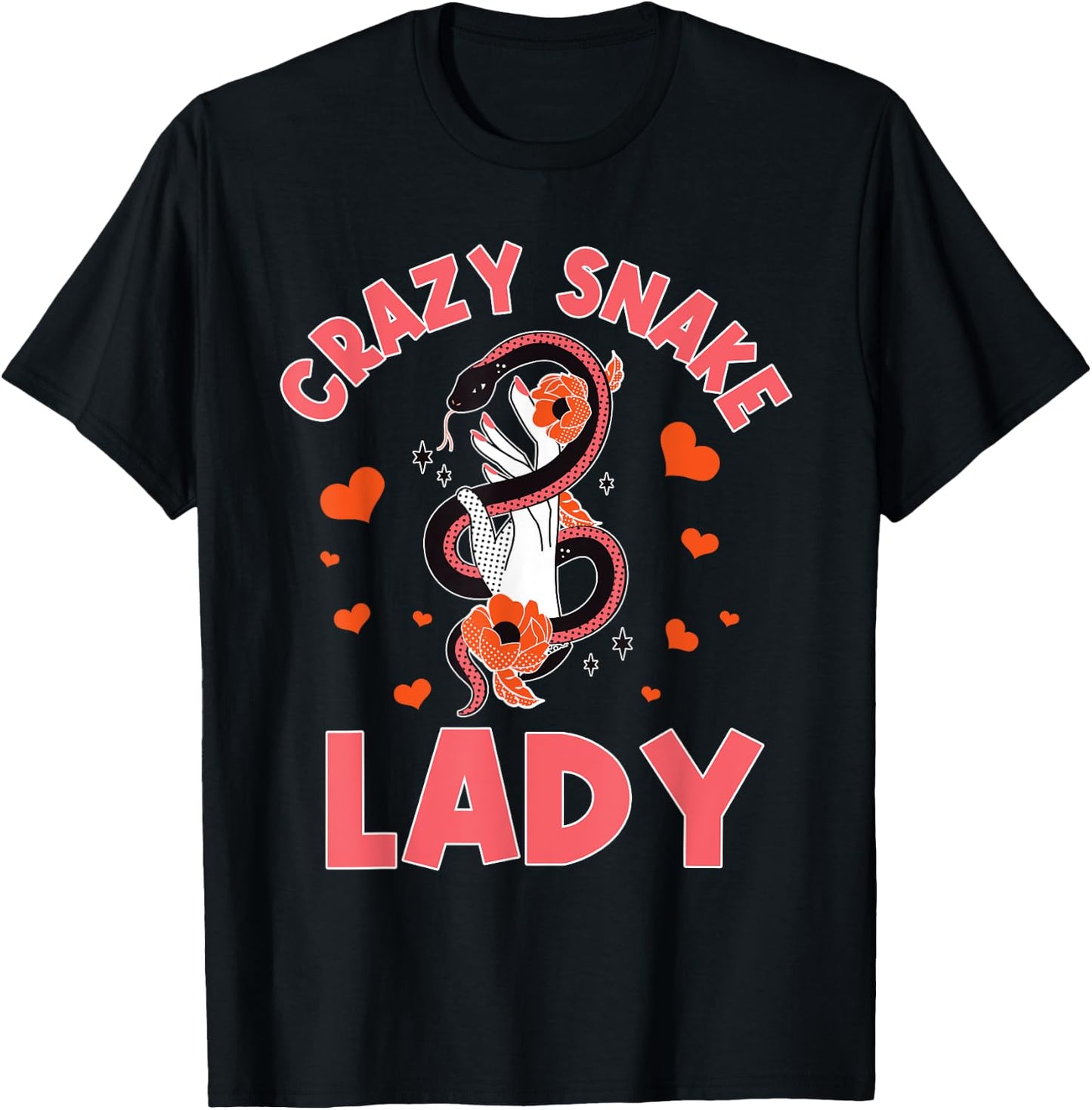 Crazy Snake Lady Snakes Reptile Girl Herpetologist T-Shirt - T-Shirt | Black