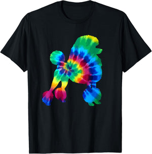 Poodle Tie Dye Vintage Hippie Dog T-Shirt - T-Shirt | Black