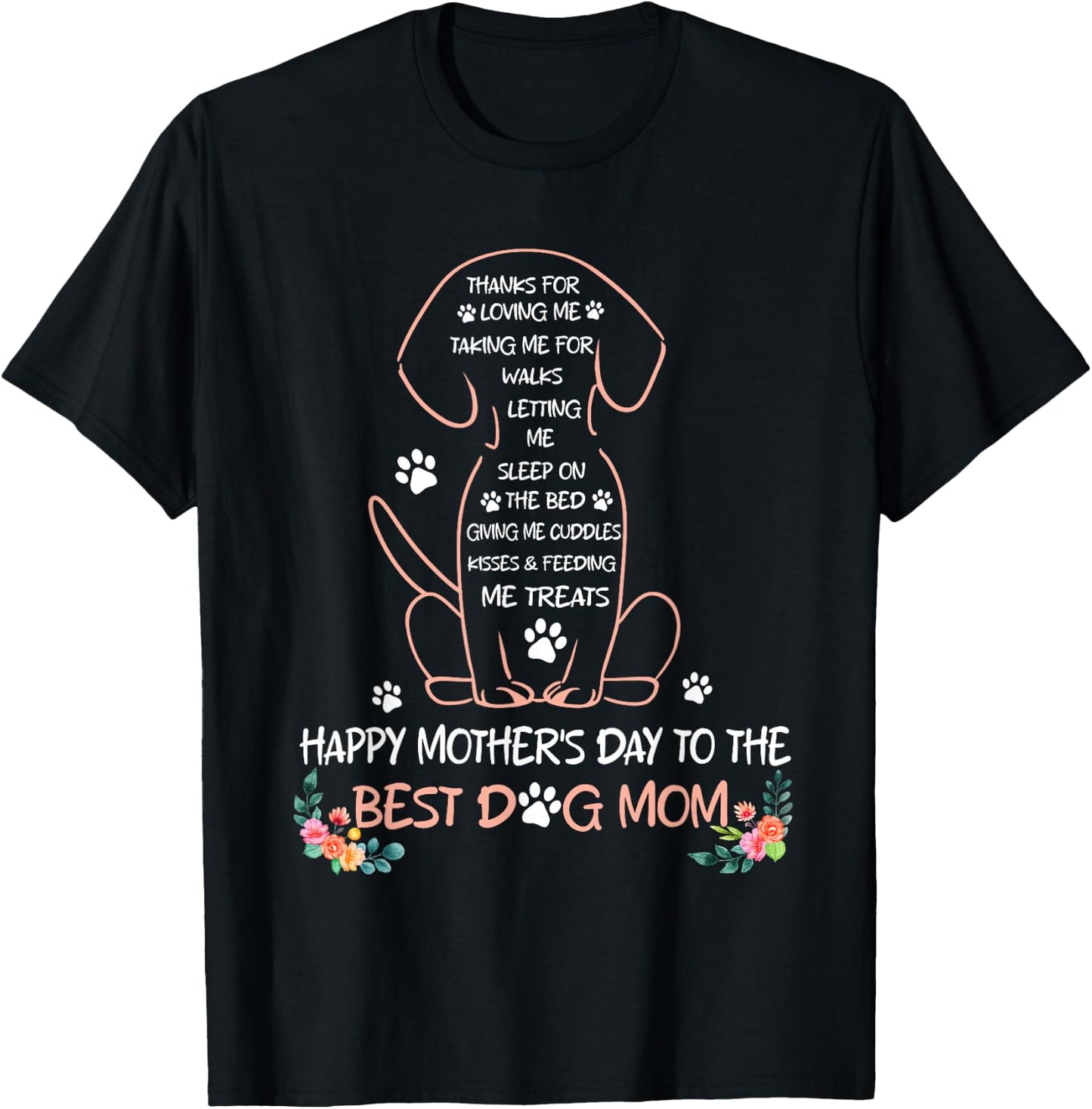 Happy Mother's Day to The Best Dog Mom Dog Lover T-Shirt - T-Shirt | Black