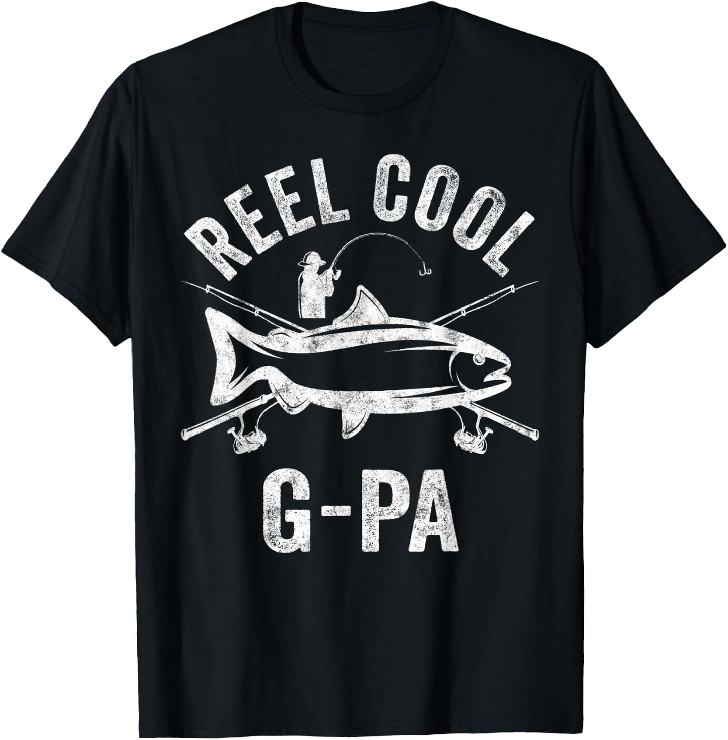 Reel Cool G-Pa Shirt Funny Fisherman Christmas Gift T-Shirt - T-Shirt | Black