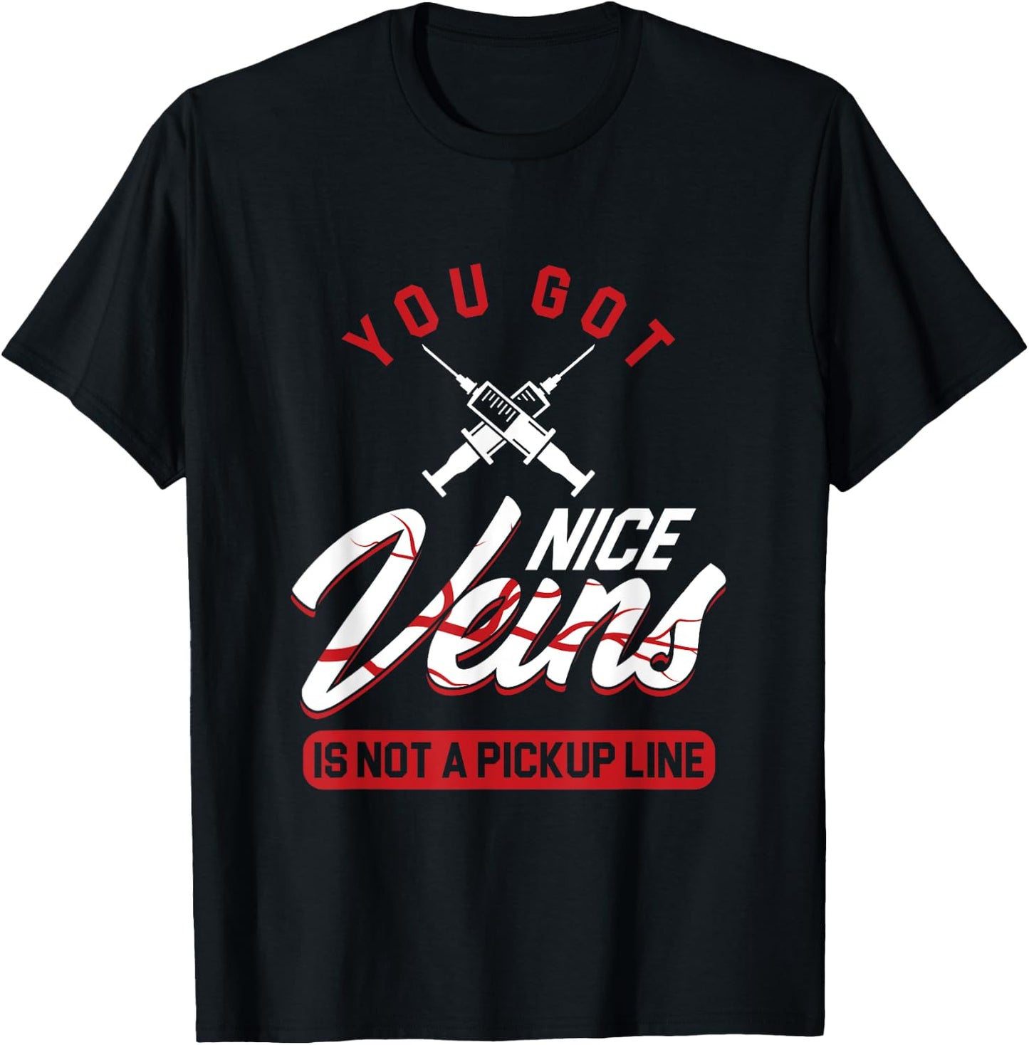 Beautiful Vein Syringe Blood Slimming Donation Prevention Gift T-Shirt - T-Shirt | Black