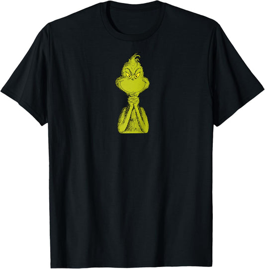 Dr. Seuss Classic Sly Grinch Raglan Baseball T-Shirt - T-Shirt | Black