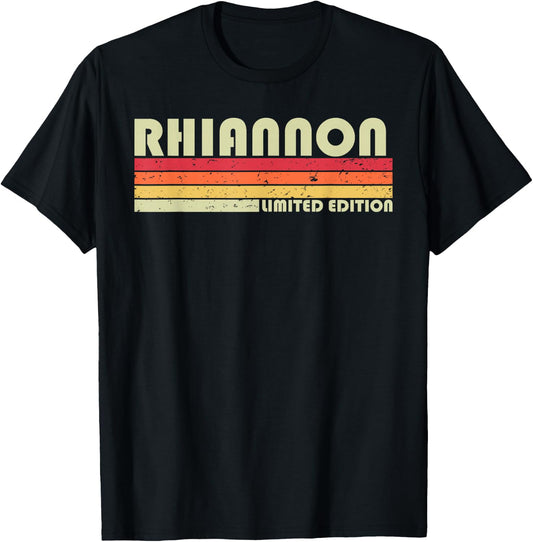 RHIANNON Name Personalized Retro Vintage 80s 90s Birthday T-Shirt - T-Shirt | Black