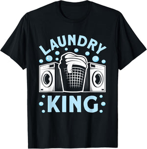 Laundry King Women's Black Modern King Laundry Worker T-Shirt - T-Shirt | Black