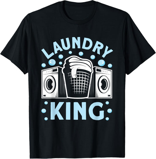 Laundry King Women's Black Modern King Laundry Worker T-Shirt - T-Shirt | Black