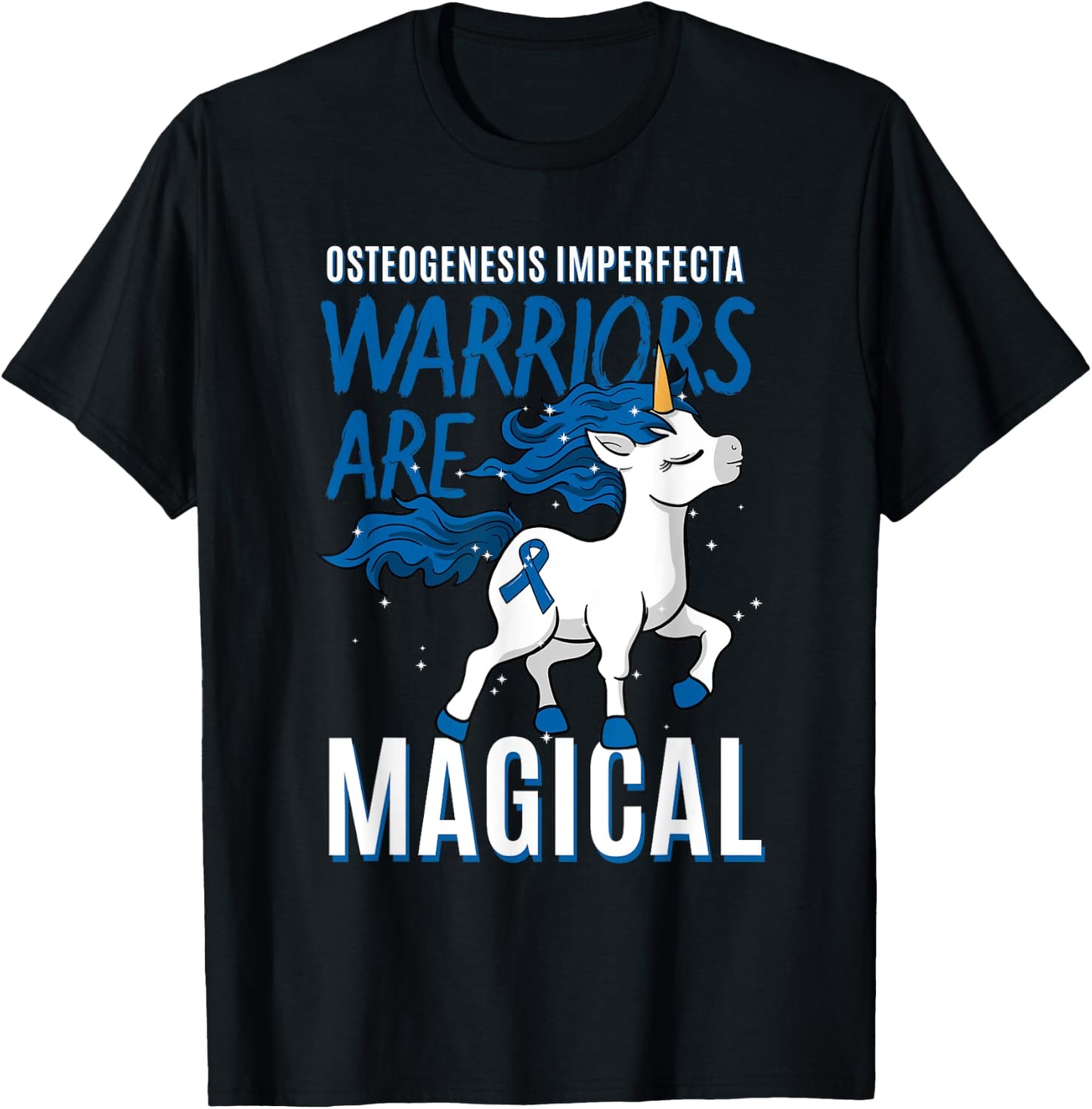 Osteogenesis Imperfecta Brittle Bone Disease Unicorn Gift T-Shirt - T-Shirt | Black