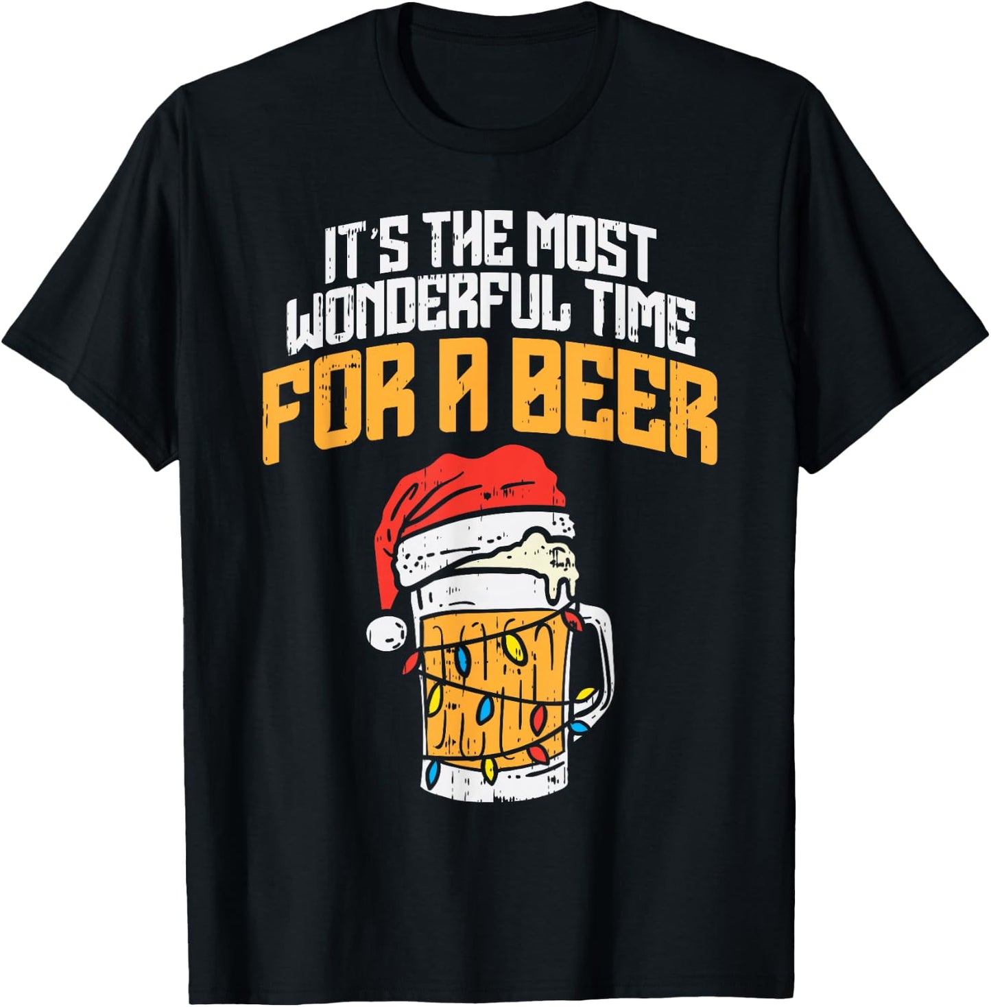 Its The Most Wonderful Time For A Beer Christmas Lover PJ T-Shirt - T-Shirt | Black