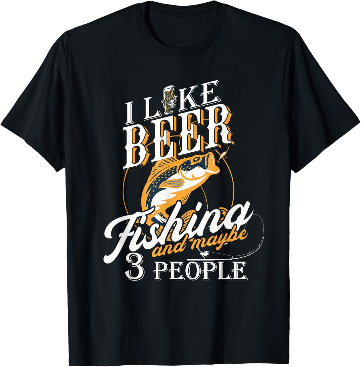 Funny Fishing - Beer Lover - I Like Beer Fishing T-Shirt - T-Shirt | Black
