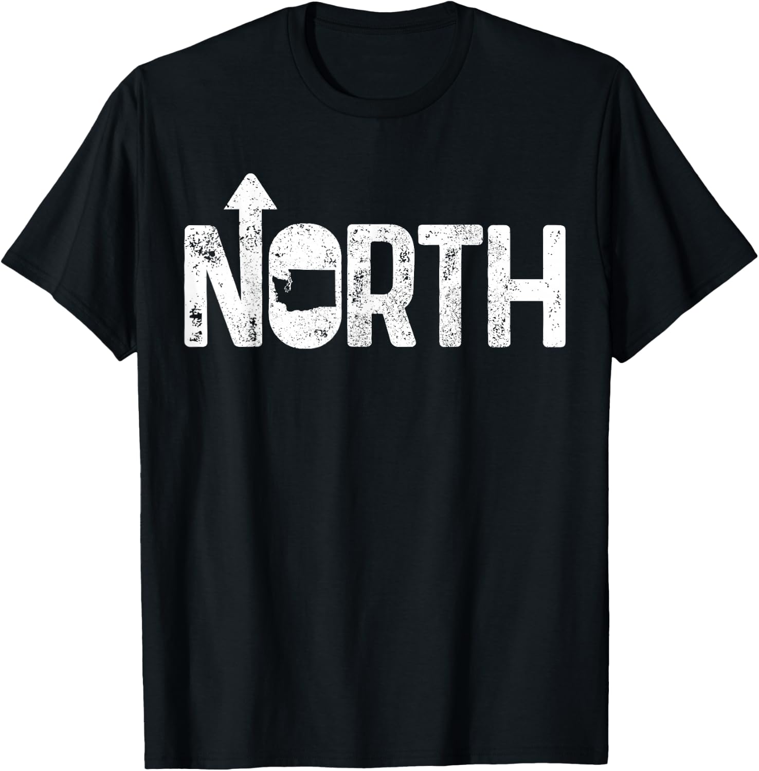 Washington Up North PNW Pacific Northwest State Map Gift T-Shirt - T-Shirt | Black