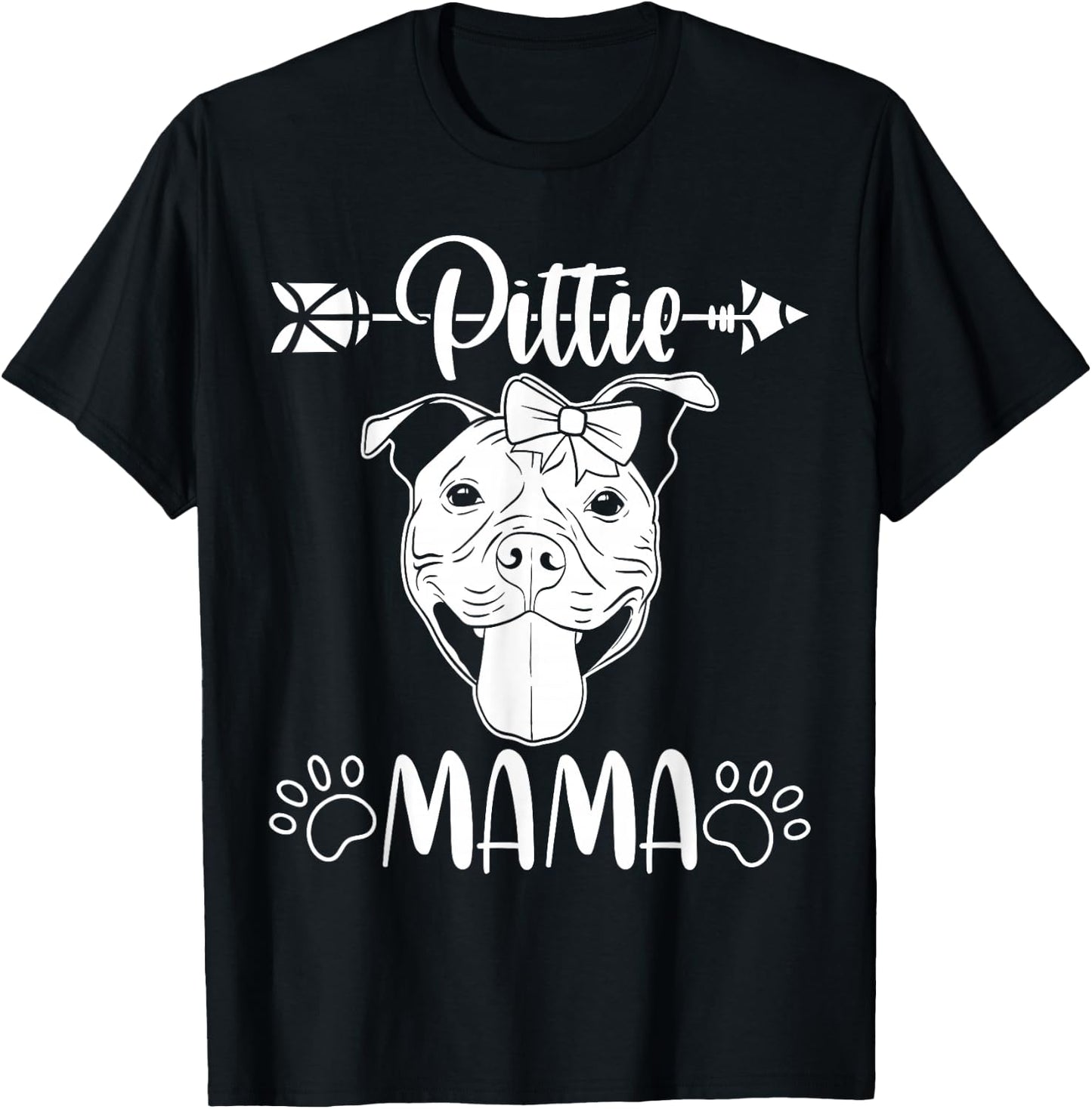 Dog Mummy Pittie Mama Pitbull Mum Mother's Day Pitbull Dogs T-Shirt - T-Shirt | Black