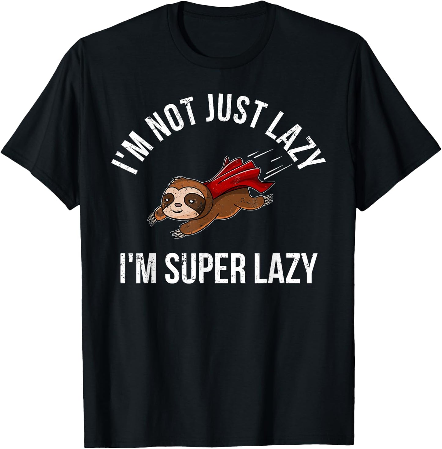 Super Lazy Sloth as Superhero Sloth T-Shirt - T-Shirt | Black