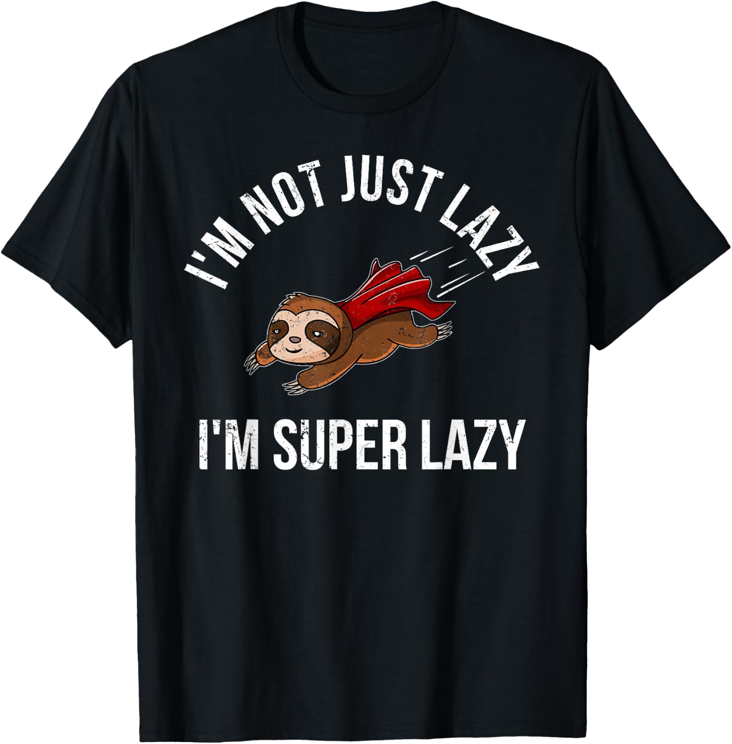 Super Lazy Sloth as Superhero Sloth T-Shirt - T-Shirt | Black