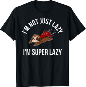 Super Lazy Sloth as Superhero Sloth T-Shirt - T-Shirt | Black