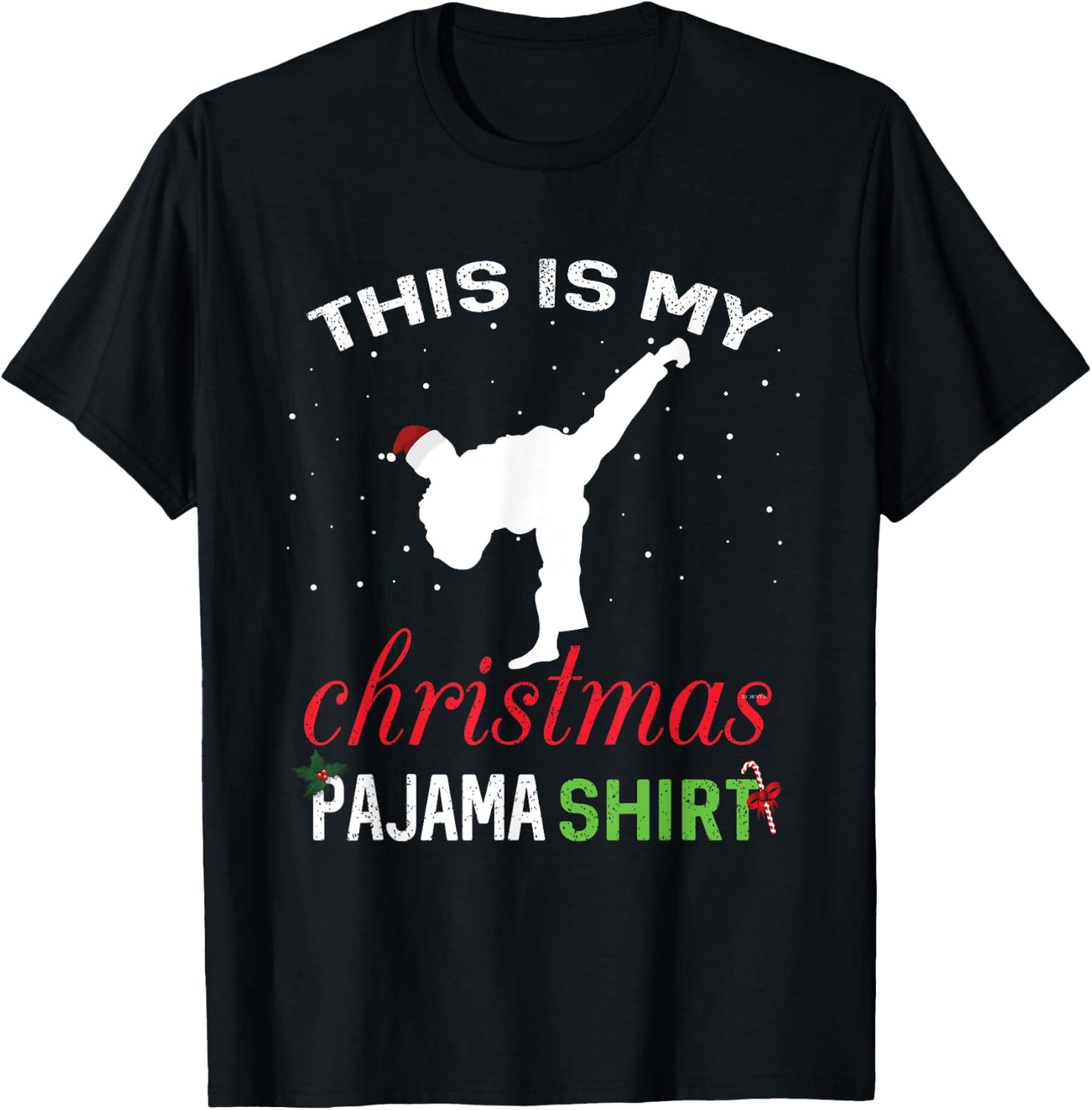 This is My Christmas Pajama Karate Gift Martial Art T-Shirt - T-Shirt | Black