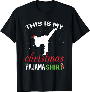 This is My Christmas Pajama Karate Gift Martial Art T-Shirt - T-Shirt | Black