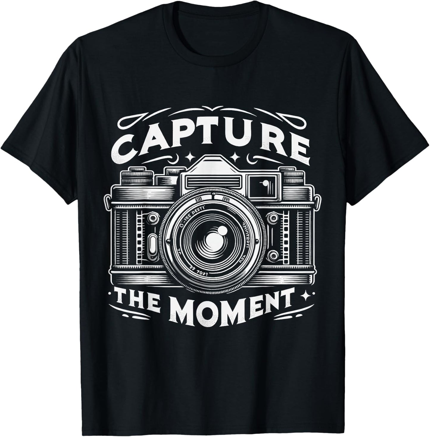 Vintage Camera Snapshot , Capture The Moment Photographer T-Shirt - T-Shirt | Black