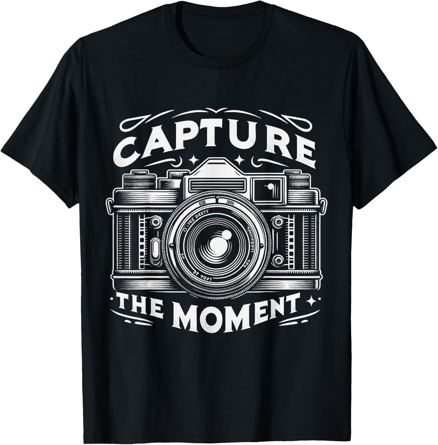 Vintage Camera Snapshot , Capture The Moment Photographer T-Shirt - T-Shirt | Black