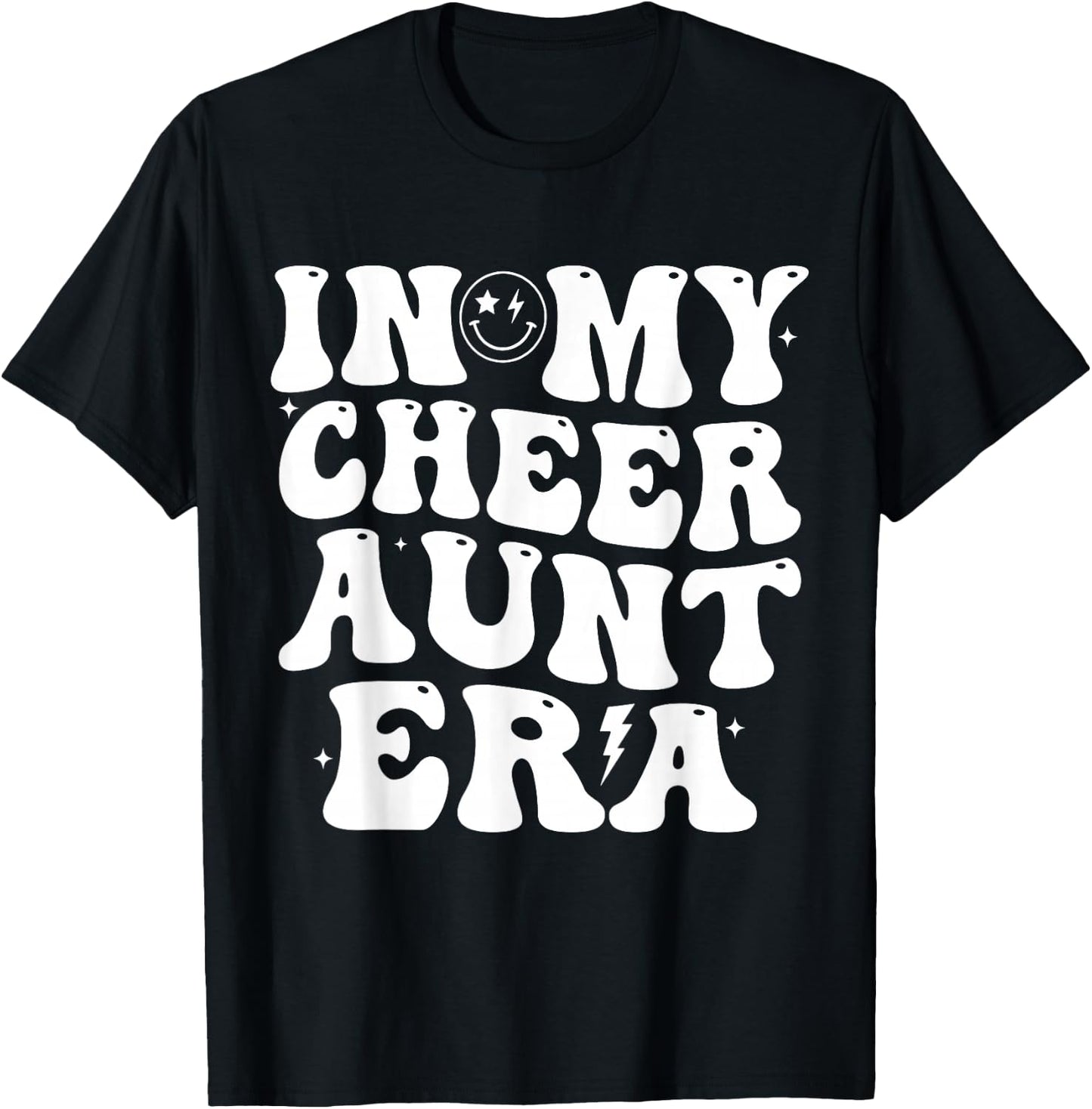 In My Cheer Aunt Era Trendy Cheerleading Sports Cheer Auntie T-Shirt - T-Shirt | Black