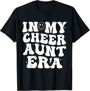 In My Cheer Aunt Era Trendy Cheerleading Sports Cheer Auntie T-Shirt - T-Shirt | Black