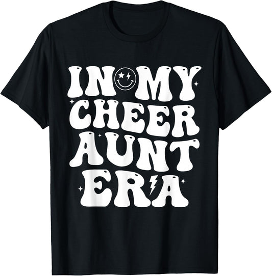 In My Cheer Aunt Era Trendy Cheerleading Sports Cheer Auntie T-Shirt - T-Shirt | Black