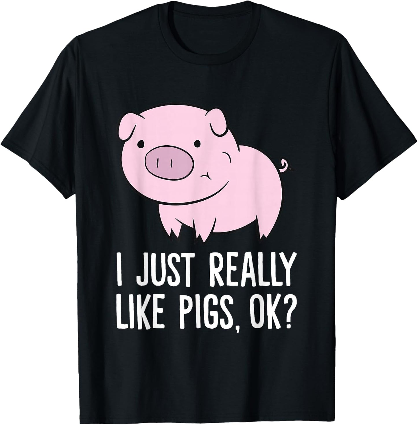 I Just Really Like Pigs, OK? Kids Boys Love Pigs T-Shirt - T-Shirt | Black