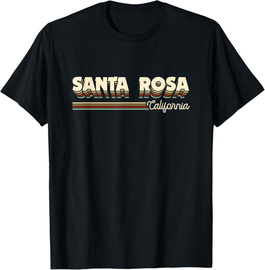 Retro Santa Rosa California Gifts Men Women Kids Cali CA T-Shirt - T-Shirt | Black