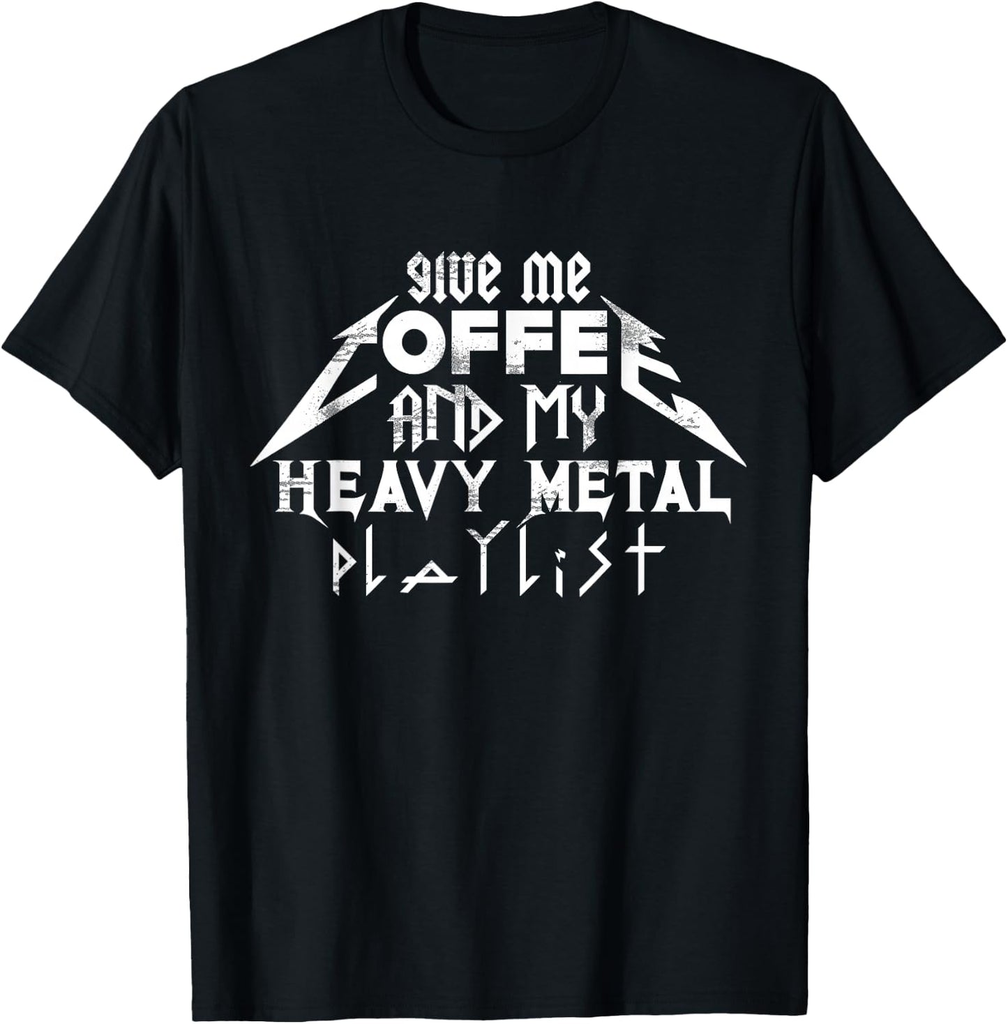 Coffee And Heavy Metal Music T-Shirt - T-Shirt | Black