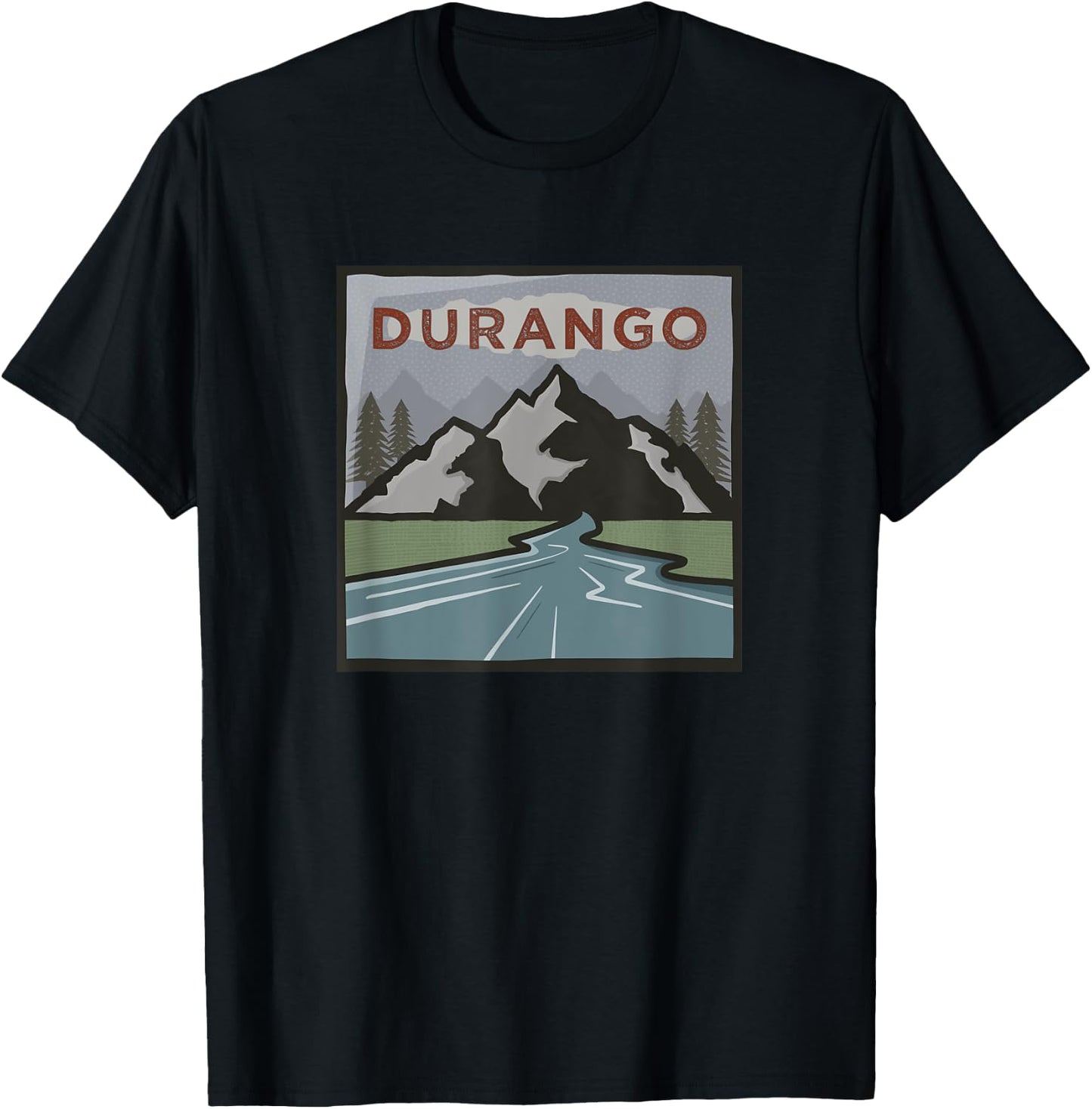 Vintage Durango, CO Illustration / Retro Durango, CO T-Shirt - T-Shirt | Black