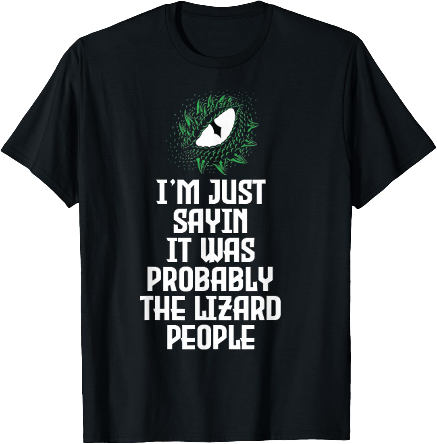 Funny Reptilian Agenda Lizard People Conspiracy Theory Gift T-Shirt - T-Shirt | Black