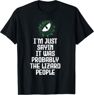 Funny Reptilian Agenda Lizard People Conspiracy Theory Gift T-Shirt - T-Shirt | Black