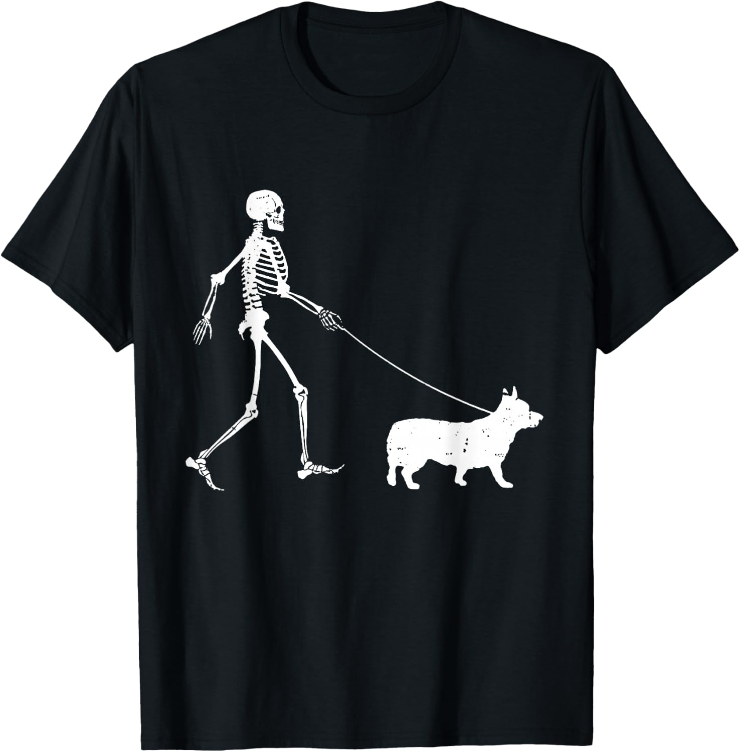 Welsh Corgi Halloween Skeleton, Funny Halloween T-Shirt - T-Shirt | Black